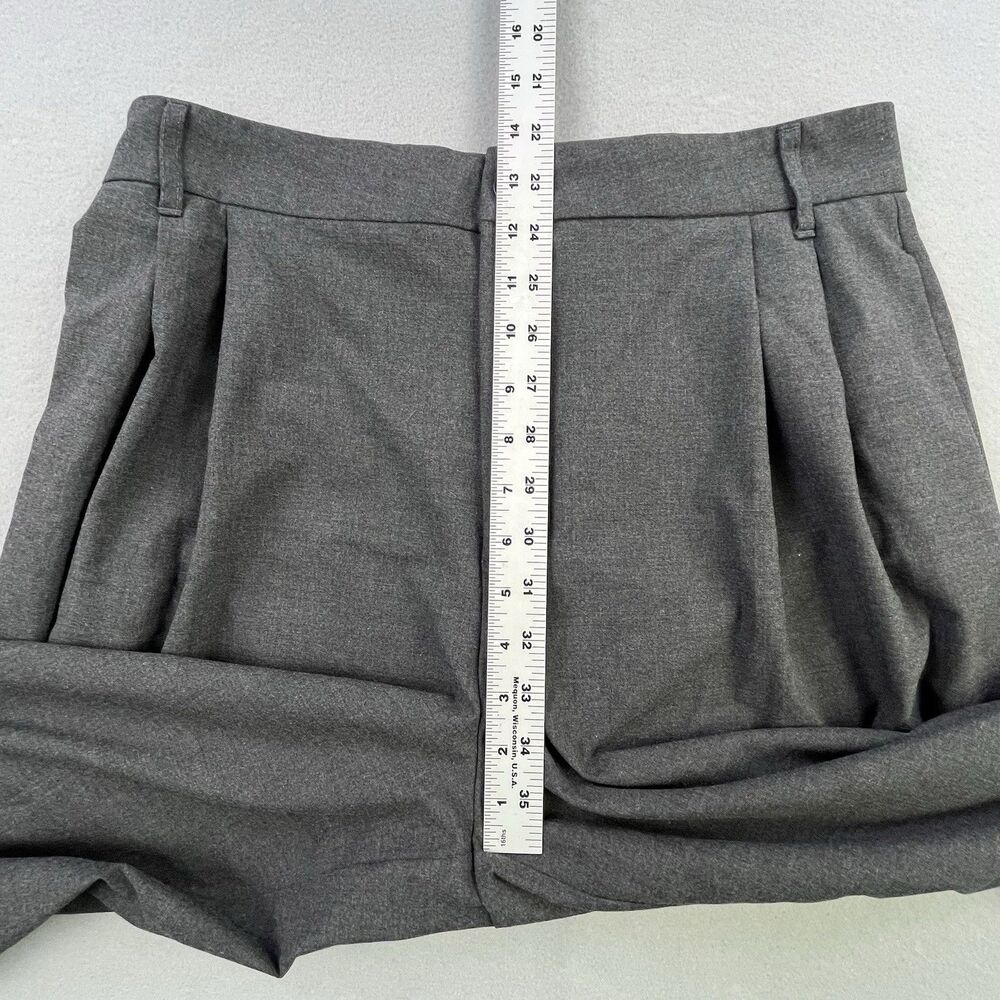 Zara Pants Women's Size Large Gray Wide Leg Pleated High Rise Trouser Dress - Picture 13 of 14